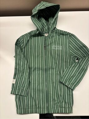 Scotch and Soda Kids Hooded Jacket - Green and White Pinstripe